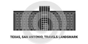 United States, Texas, San Antonio, Travels Landsmark, travel landmark vector illustration