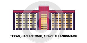 United States, Texas, San Antonio, Travels Landsmark, travel landmark vector illustration