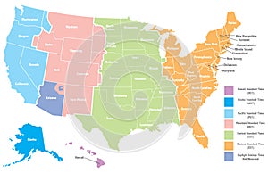 United States Timezone Map