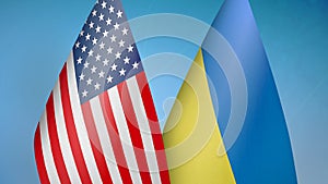 United States and Ukraine two flags