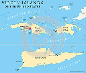 United States Virgin Islands Political Map