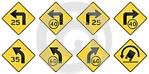 United States warning MUTCD road signs