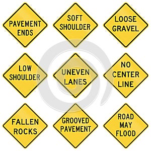 United States warning MUTCD road signs