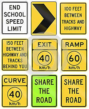 United States warning MUTCD road signs