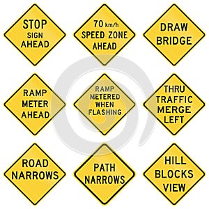 United States warning MUTCD road signs