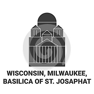 United States, Wisconsin, Milwaukee, Basilica Of St. Josaphat travel landmark vector illustration