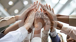 The united team hands.AI generated image