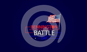 United in Victory Bennington Battle Day Text with USA Flag Illustration