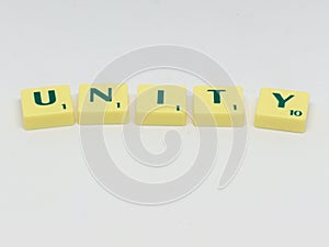 Unity in alphabet letters and playing pieces from board games