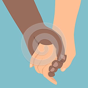 Unity concept, diversity people holding hands