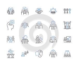 Unity development line icons collection. GameEngine, CSharp, Cross-platform, VR, AR, IDE, Scripting vector and linear