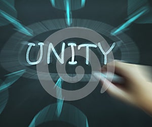 Unity Diagram Means Working As Team And Cooperation