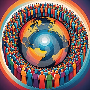 Unity in Diversity: A Global Community Embracing the Earth photo