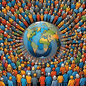 Unity in Diversity: A Global Community Embracing the Earth photo