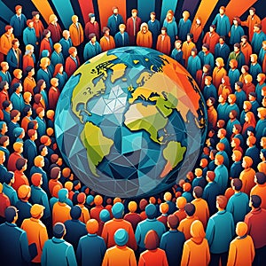 Unity in Diversity: A Global Community Embracing the Earth photo