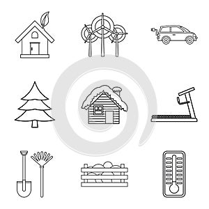 Unity with ecosystem icons set, outline style