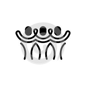 Black solid icon for Unity, oneness and union