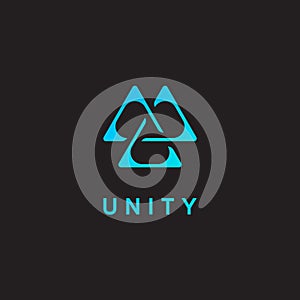 Unity icon, triangle logo, delta emblem