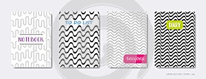 Universal abstract wavy line cover page templates