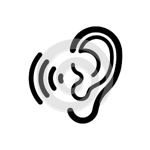 Universal access icon, hearing icon, accessibility icon, vector