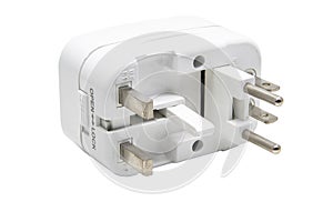 Universal adaptor isolate on white background with clipping