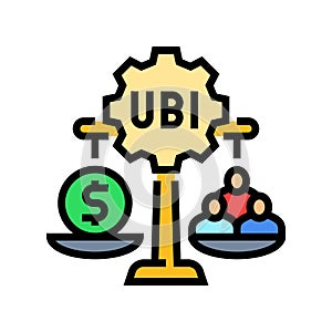 universal basic income color icon vector illustration