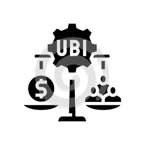 universal basic income glyph icon vector illustration