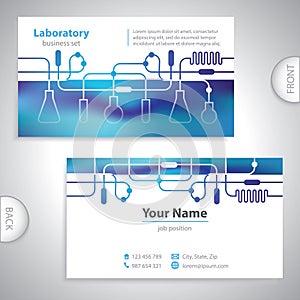 Universal bluish laboratory business card.