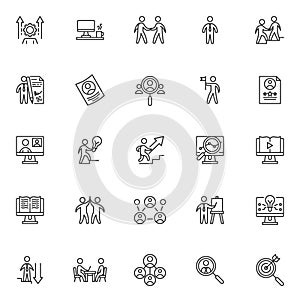 Universal Business line icons set