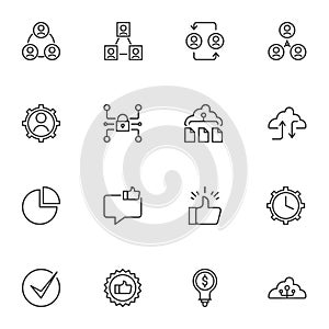 Universal Business line icons set