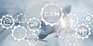 Universal Business Wallpaper. Customer CRM Management Analysis Service Concept.