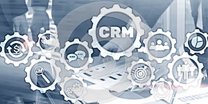 Universal Business Wallpaper. Customer CRM Management Analysis Service Concept.