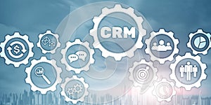 Universal Business Wallpaper. Customer CRM Management Analysis Service Concept