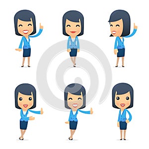 Universal characters in different poses. manager.