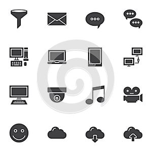 Universal computer vector icons set