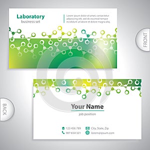 Universal greenish laboratory business card.