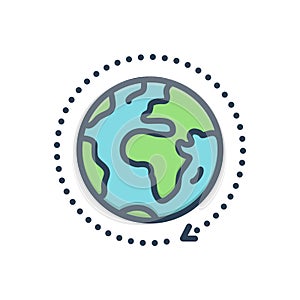 Color illustration icon for Universal, global and world photo