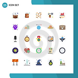 Universal Icon Symbols Group of 25 Modern Flat Colors of business, key to success, favorite, key, potato