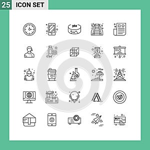 Universal Icon Symbols Group of 25 Modern Lines of arbiter, medical, view, healthcare, mall