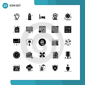 Universal Icon Symbols Group of 25 Modern Solid Glyphs of park, lifesaver, hospital, case, briefcase