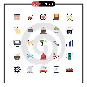 Universal Icon Symbols Group of 25 Modern Flat Colors of finger, science, lab, danger, computer photo