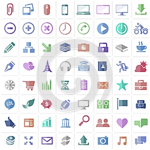 Universal Icons Set For Web and Mobile EPS10 illustration