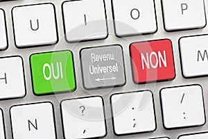 Universal Income question and answer Yes and No in French