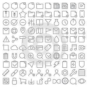 Universal interface icons set