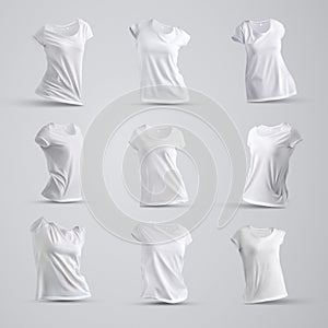 Universal mockup set with a few shapes sof the blank female