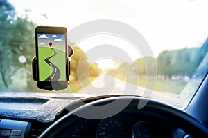 Universal mount holder for smart phones map and navigation in Car