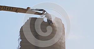 A Universal Processors, or UP, demolishing a grain silo in Circleville Ohio