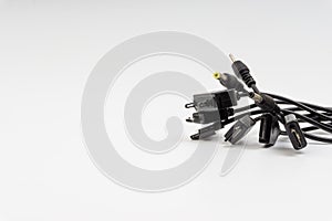 Universal recharger head isolated on white background photo