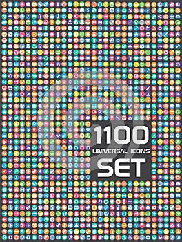 Universal set of 1100 icons photo