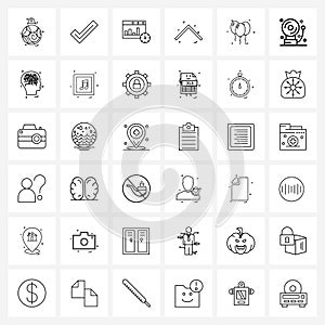 Universal Symbols of 36 Modern Line Icons of up, direction, ok, arrow, online